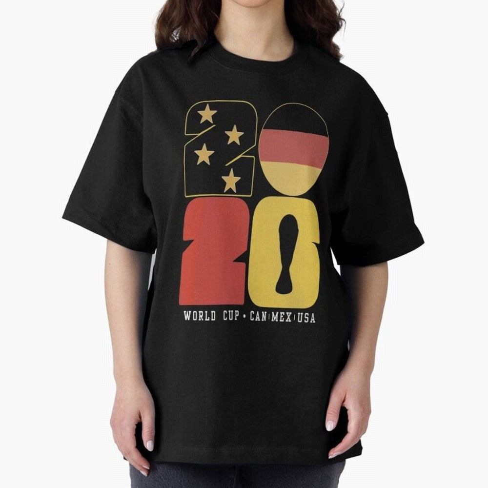 Germany Football World Cup 2026 - Die Mannschaft Retro Typography Oversized T-Shirt Support Your Favorite Stars during FIFA World Cup 2026 for Fans of Mbappe and Neymar and France and Portugal, Bringing Soccer Culture, Superstar Moments, National