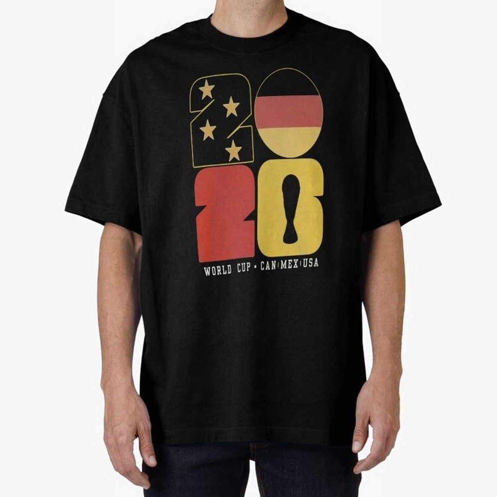 Germany Football World Cup 2026 - Die Mannschaft Retro Typography Oversized T-Shirt Support Your Favorite Stars during FIFA World Cup 2026 for Fans of Mbappe and Neymar and France and Portugal, Bringing Soccer Culture, Superstar Moments, National
