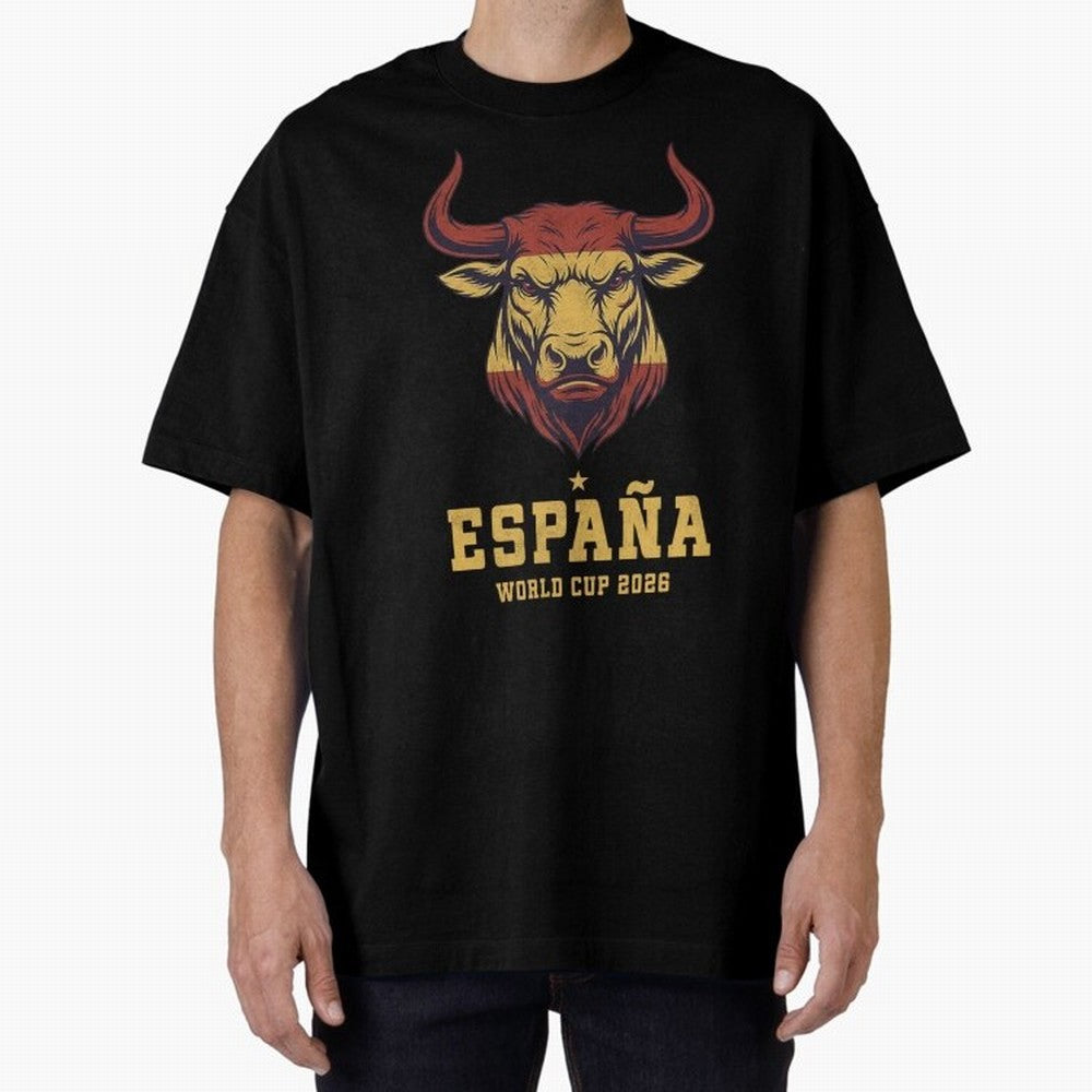 Spain Football World Cup 2026 - Vintage Spanish Bull Espa?a Oversized T-Shirt Fuel the Hype around Match Day Hype around FIFA World Cup 2026, Mbappe, England and Germany, Classic Soccer Heritage, Championship Pressure, Fan Loyalty and International