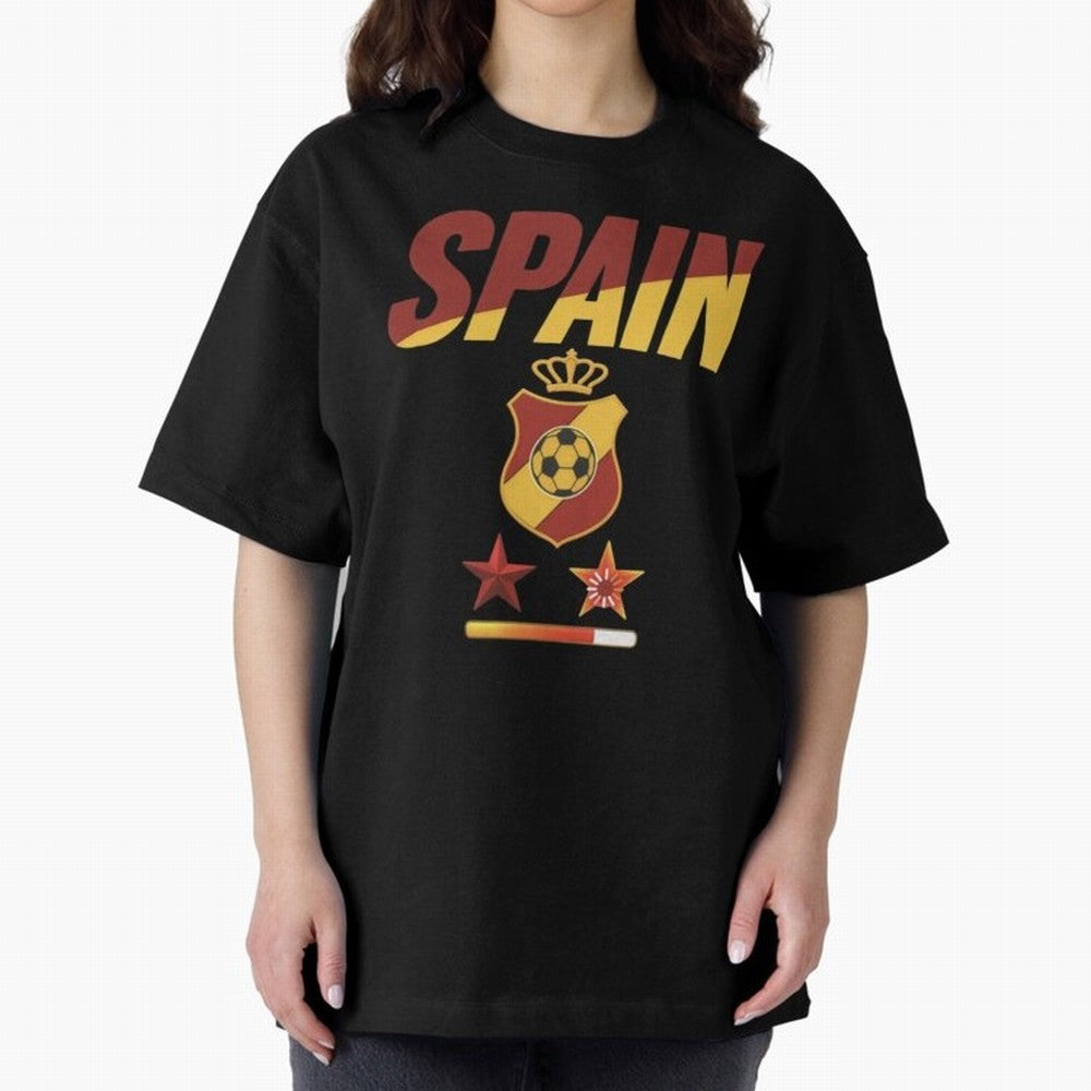 Spain Football World Cup 2026 - La Roja Stars Loading Oversized T-Shirt Bring Global Tournament Vibes to Global Football Passion for FIFA World Cup 2026 Group Stage, Celebrating Cristiano Ronaldo, Haaland and CR7, England and Germany, Football