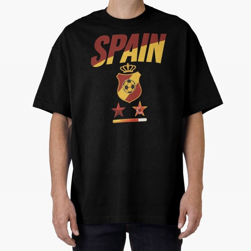 Spain Football World Cup 2026 - La Roja Stars Loading Oversized T-Shirt Bring Global Tournament Vibes to Global Football Passion for FIFA World Cup 2026 Group Stage, Celebrating Cristiano Ronaldo, Haaland and CR7, England and Germany, Football