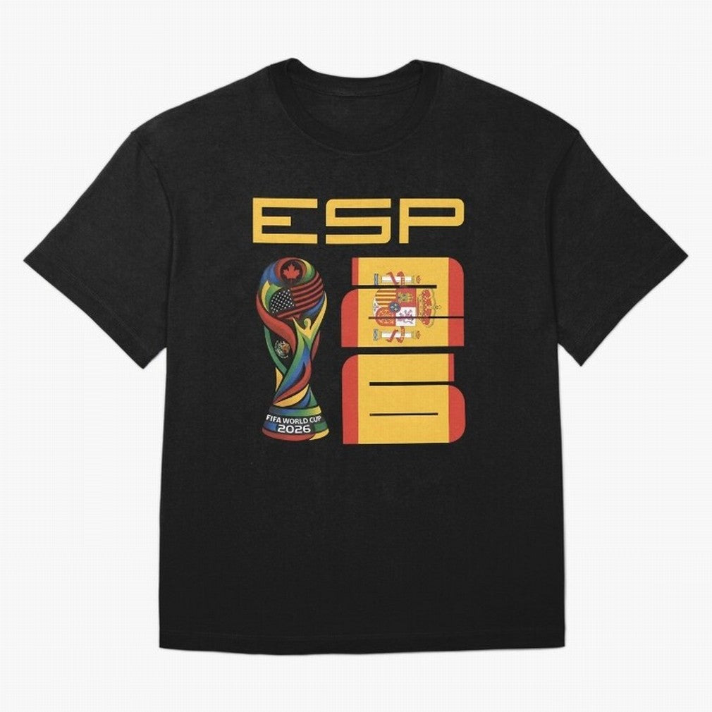 Spain Soccer World Cup 2026 Fan Art - ESP La Roja Oversized T-Shirt Bring Supporter Culture to FIFA World Cup 2026 Spirit, Highlighting Spain, Messi and Cristiano Ronaldo, Retro Football Energy, Iconic Rivalries, Trophy Chase Drama and Stadium