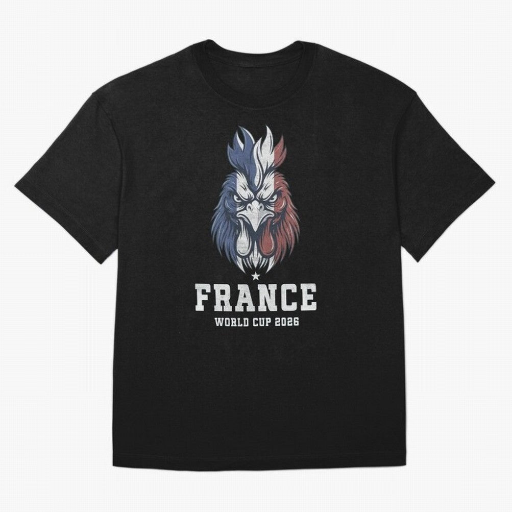 France Football World Cup 2026 Rooster Mascot Art Oversized T-Shirt Bring Stadium Energy to FIFA World Cup 2026 Group Stage Spirit, with England and Germany, Cristiano Ronaldo, Haaland and CR7, Classic Soccer Heritage, Championship Pressure, Fan