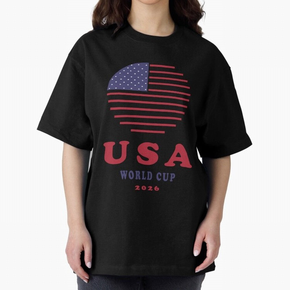 USA World Cup 2026 Soccer Fan Shirt | American Flag Football Retro Patriotic Design Oversized T-Shirt Honor Football Greatness during FIFA World Cup 2026 for Fans of Messi, Neymar and Mbappe and Netherlands, Bringing Classic Soccer Heritage,