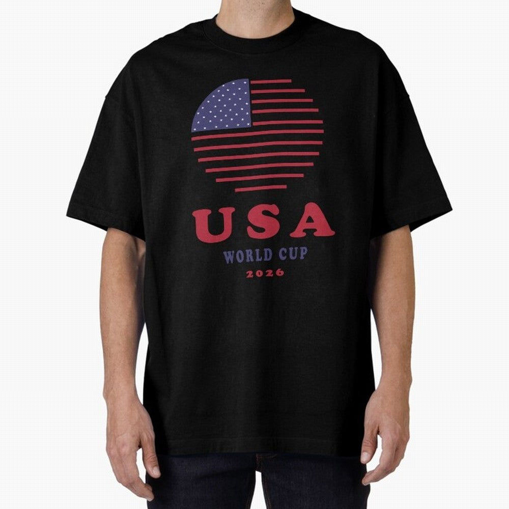 USA World Cup 2026 Soccer Fan Shirt | American Flag Football Retro Patriotic Design Oversized T-Shirt Honor Football Greatness during FIFA World Cup 2026 for Fans of Messi, Neymar and Mbappe and Netherlands, Bringing Classic Soccer Heritage,