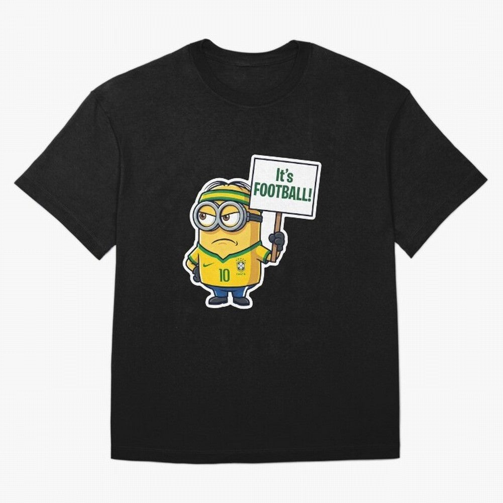 It's Football! - Funny Brazil Soccer Meme (Soccer v Football) v2 Oversized T-Shirt Follow the Road to FIFA World Cup 2026 Group Stage Spirit, Built around France, Messi, Neymar and Mbappe, Championship Spirit, Famous Goals, Roaring Crowds and