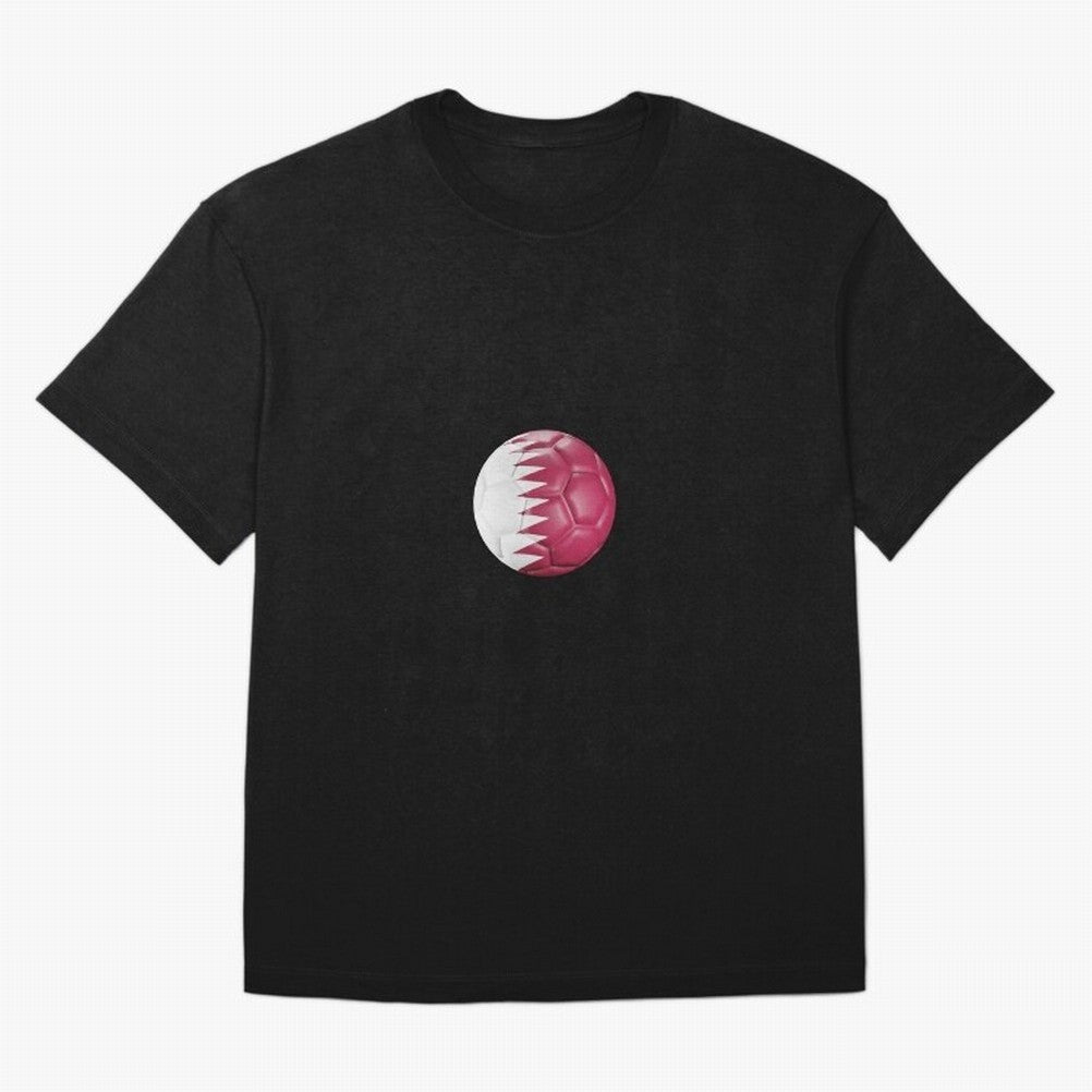 Qatar Flag Ball Oversized T-Shirt Feel the Heartbeat of Match Day Hype around FIFA World Cup 2026 Group Stage, CR7 and Messi, Portugal, Spain and Germany, Retro Football Energy, Iconic Rivalries, Trophy Chase Drama and Stadium Atmosphere; Great for