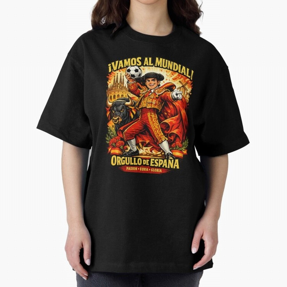 Spain World Cup 2026 Matador Fan Shirt Oversized T-Shirt Celebrate the Stars of FIFA World Cup 2026 USA Canada Mexico Made for Haaland and Mbappe, Netherlands Energy, Supporter Pride, Iconic Celebrations, Legendary Names and Global Match Day