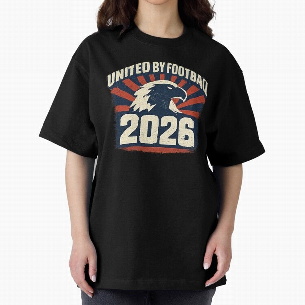 United By Football 2026 Vintage Soccer Fan USA T-Shirt Oversized T-Shirt Cheer through Every Moment of FIFA World Cup 2026 Spirit, Capturing Argentina, CR7, Champion Mindset, Group Stage Buzz, Knockout Tension and Passionate Fan Culture; Great for