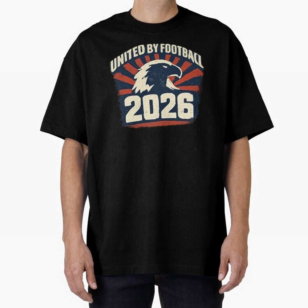 United By Football 2026 Vintage Soccer Fan USA T-Shirt Oversized T-Shirt Cheer through Every Moment of FIFA World Cup 2026 Spirit, Capturing Argentina, CR7, Champion Mindset, Group Stage Buzz, Knockout Tension and Passionate Fan Culture; Great for