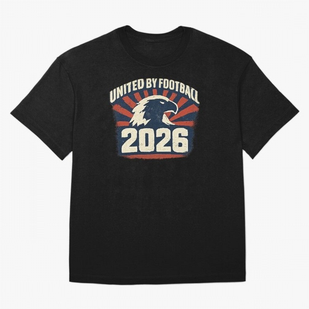 United By Football 2026 Vintage Soccer Fan USA T-Shirt Oversized T-Shirt Cheer through Every Moment of FIFA World Cup 2026 Spirit, Capturing Argentina, CR7, Champion Mindset, Group Stage Buzz, Knockout Tension and Passionate Fan Culture; Great for