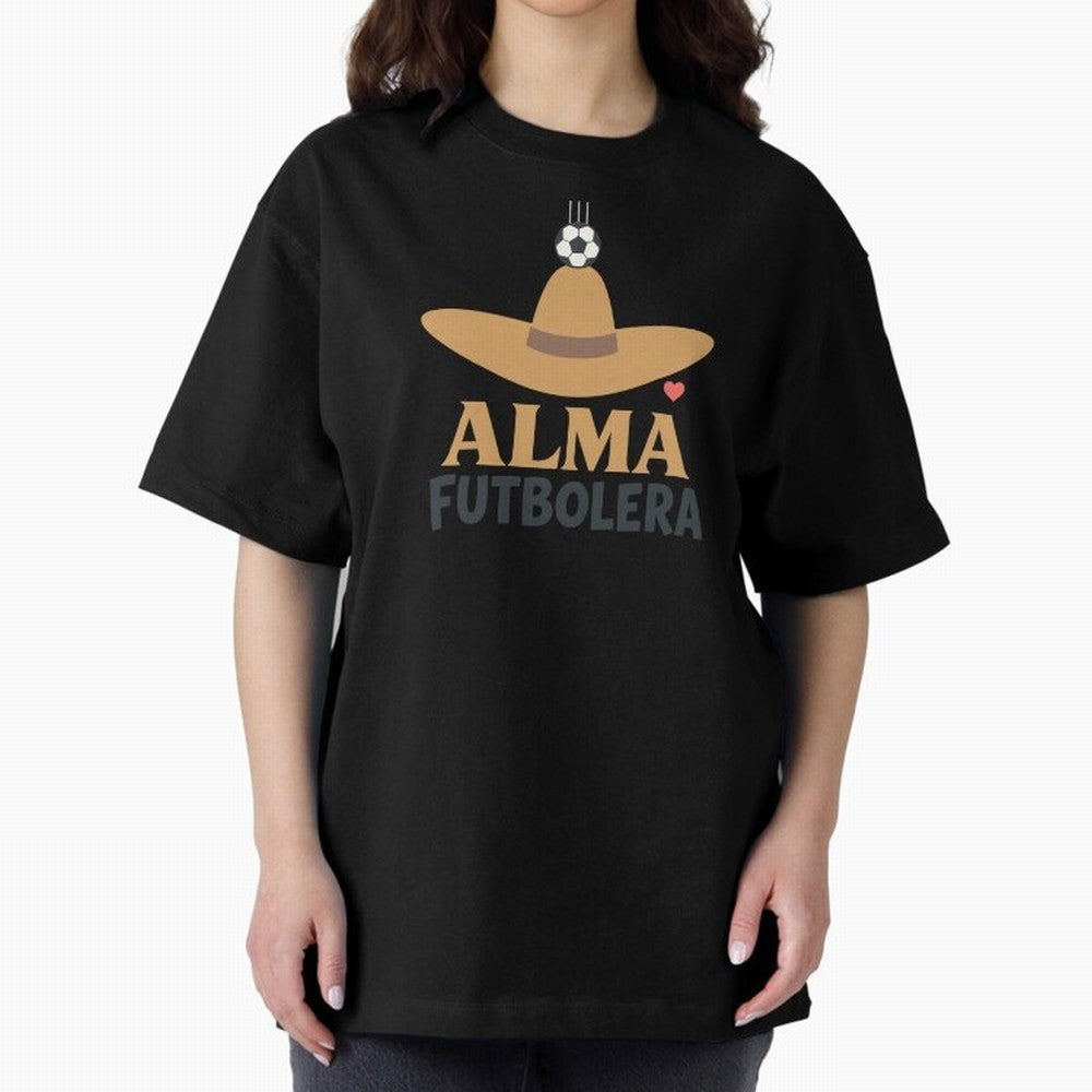 Alma Futbolera Oversized T-Shirt Show Your Tournament Heart for FIFA World Cup 2026 USA Canada Mexico Spirit, Featuring France, Messi and Cristiano Ronaldo, Global Supporter Spirit, Legendary Goals, National Colors and Tournament Celebration;