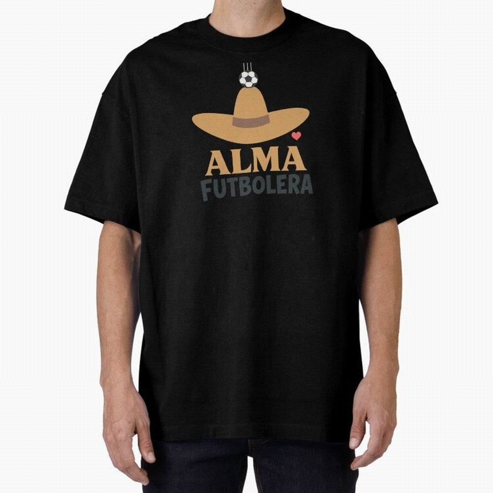 Alma Futbolera Oversized T-Shirt Show Your Tournament Heart for FIFA World Cup 2026 USA Canada Mexico Spirit, Featuring France, Messi and Cristiano Ronaldo, Global Supporter Spirit, Legendary Goals, National Colors and Tournament Celebration;