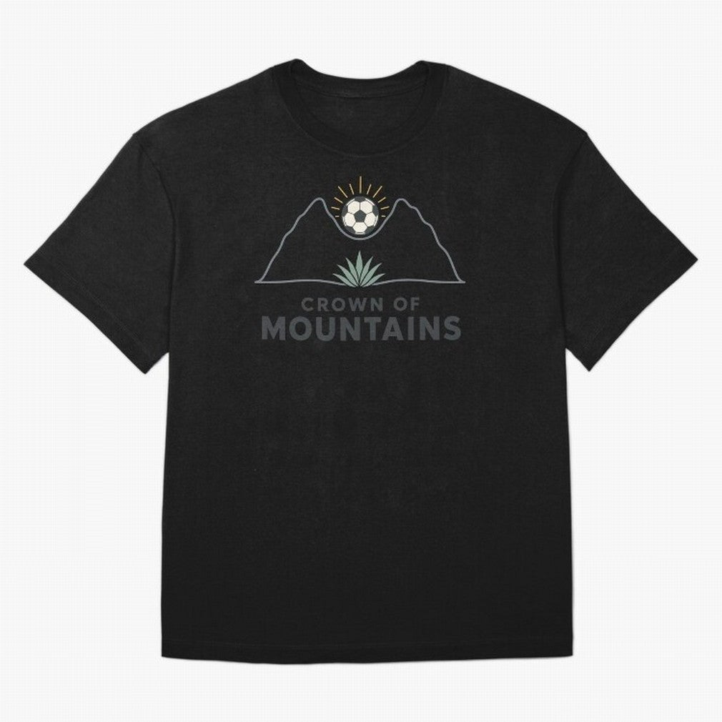 Crown of Mountains Oversized T-Shirt Show Support during the FIFA World Cup 2026 USA Canada Mexico Journey through Haaland Highlights, Portugal, Spain and Germany Pride, Stadium Chants, National Pride, Trophy Dreams and Unforgettable Football