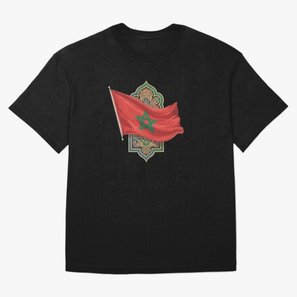 Morocco Flag Heritage World Cup 2026 Oversized T-Shirt Honor Football Greatness during FIFA World Cup 2026 USA Canada Mexico for Fans of Haaland and England, Bringing Stadium Chants, National Pride, Trophy Dreams and Unforgettable Football
