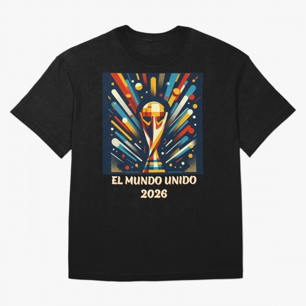 2026 World Cup The United World - Modern Geometric Art Oversized T-Shirt Celebrate the Road through FIFA World Cup 2026 USA Canada Mexico Made for Neymar, Argentina Energy, Goal Celebration Energy, Supporter Heritage, Football Icons and Worldwide