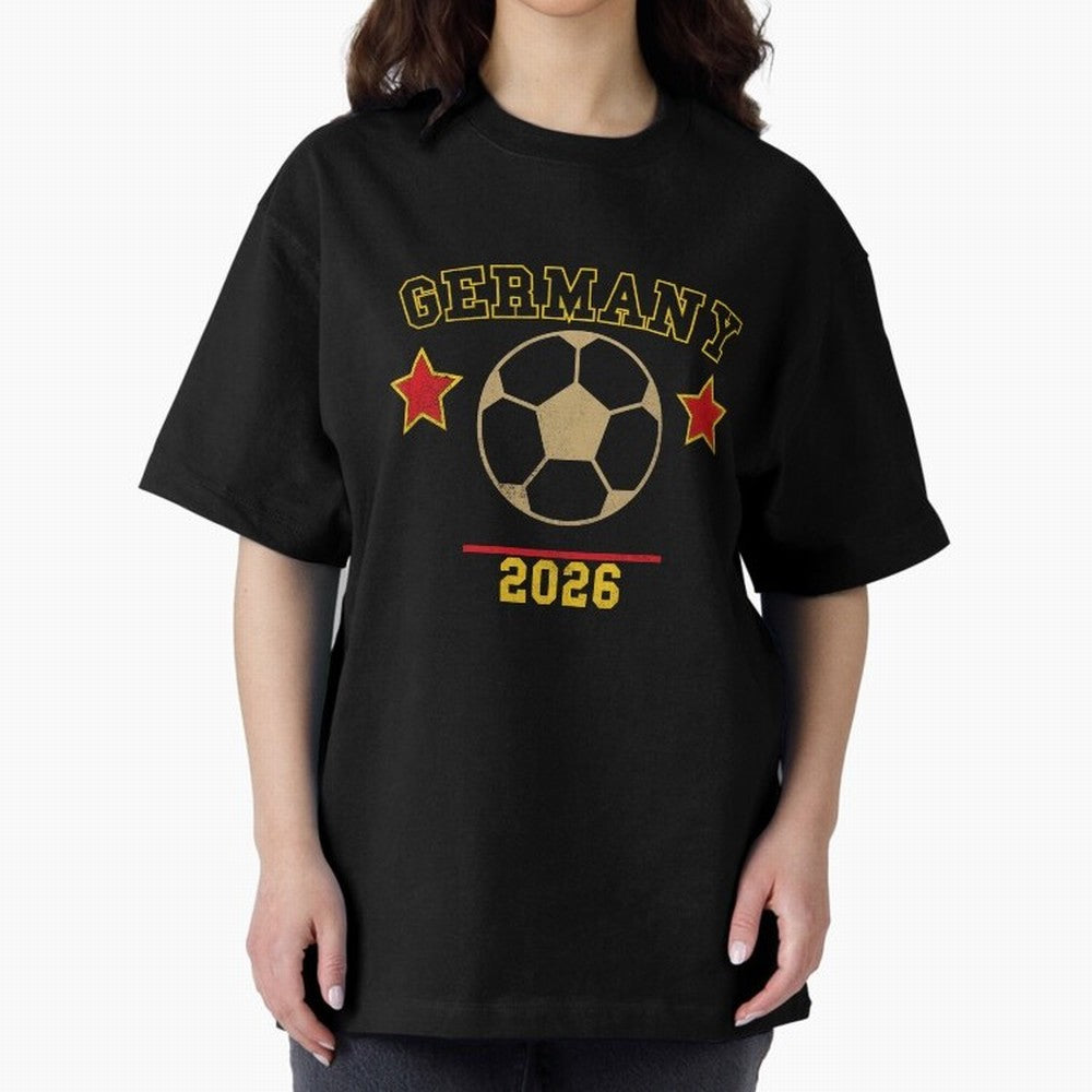 Germany 2026 ¡ª Vintage Soccer Tee Oversized T-Shirt Cheer for FIFA World Cup 2026 Spirit, Made for France, Haaland and Mbappe, Worldwide Fan Energy, Dramatic Goals, Stadium Lights and Championship Celebrations; Made for Die Hard Supporters, Soccer