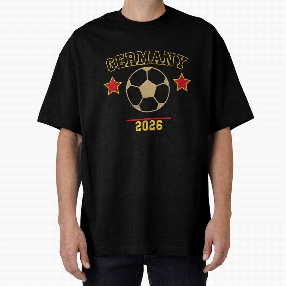 Germany 2026 ¡ª Vintage Soccer Tee Oversized T-Shirt Cheer for FIFA World Cup 2026 Spirit, Made for France, Haaland and Mbappe, Worldwide Fan Energy, Dramatic Goals, Stadium Lights and Championship Celebrations; Made for Die Hard Supporters, Soccer