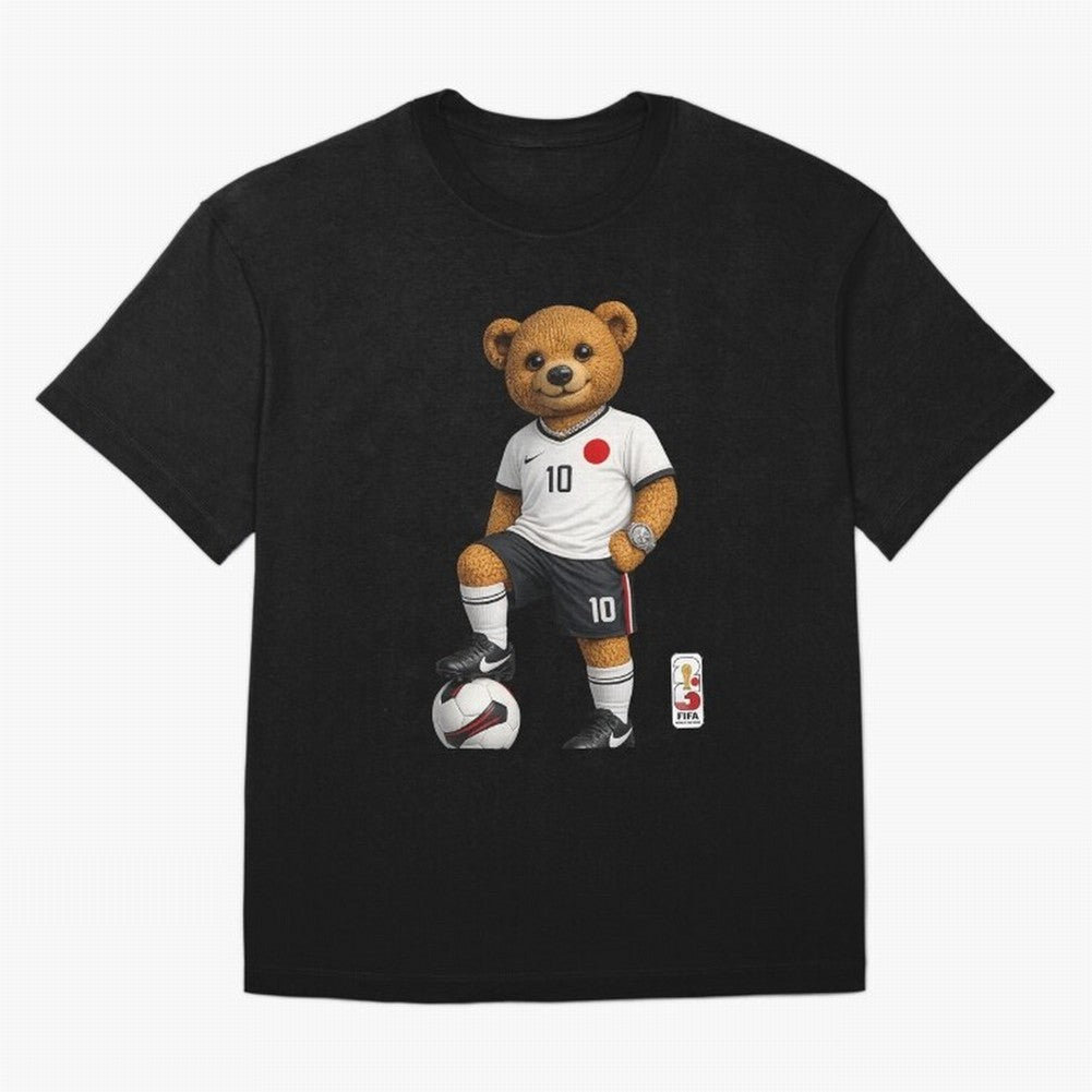 Japan Soccer Bear World Cup Teddy Bear Oversized T-Shirt Feel the Trophy Chase of FIFA World Cup 2026 Spirit, Built around Portugal, Haaland, Global Supporter Spirit, Legendary Goals, National Colors and Tournament Celebration; Ideal for Fans Who