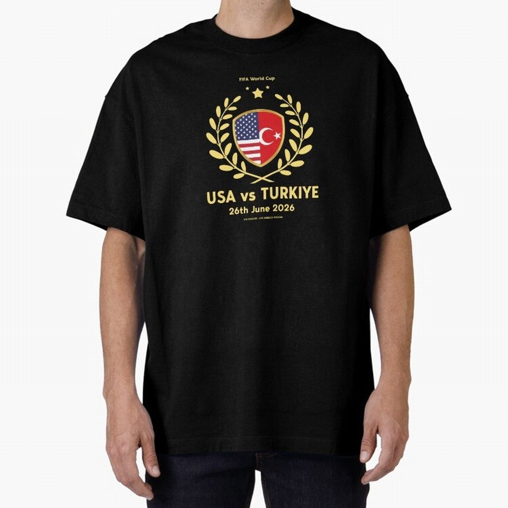 Copy of FIFA World Cup - USA v Turkiye Oversized T-Shirt Stand Out with Spirit from Global Football Passion for FIFA World Cup 2026 Group Stage, Capturing Neymar, Haaland and Cristiano Ronaldo, Argentina, France and Brazil, Champion Mindset, Group