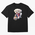 Cute Maltese Soccer Star - FIFA 2026 World Cup Edition Oversized T-Shirt Feel the FIFA World Cup 2026 Group Stage Journey through Messi and Cristiano Ronaldo Highlights, Argentina and Brazil Pride, Match Day Excitement, Supporter Culture, Golden