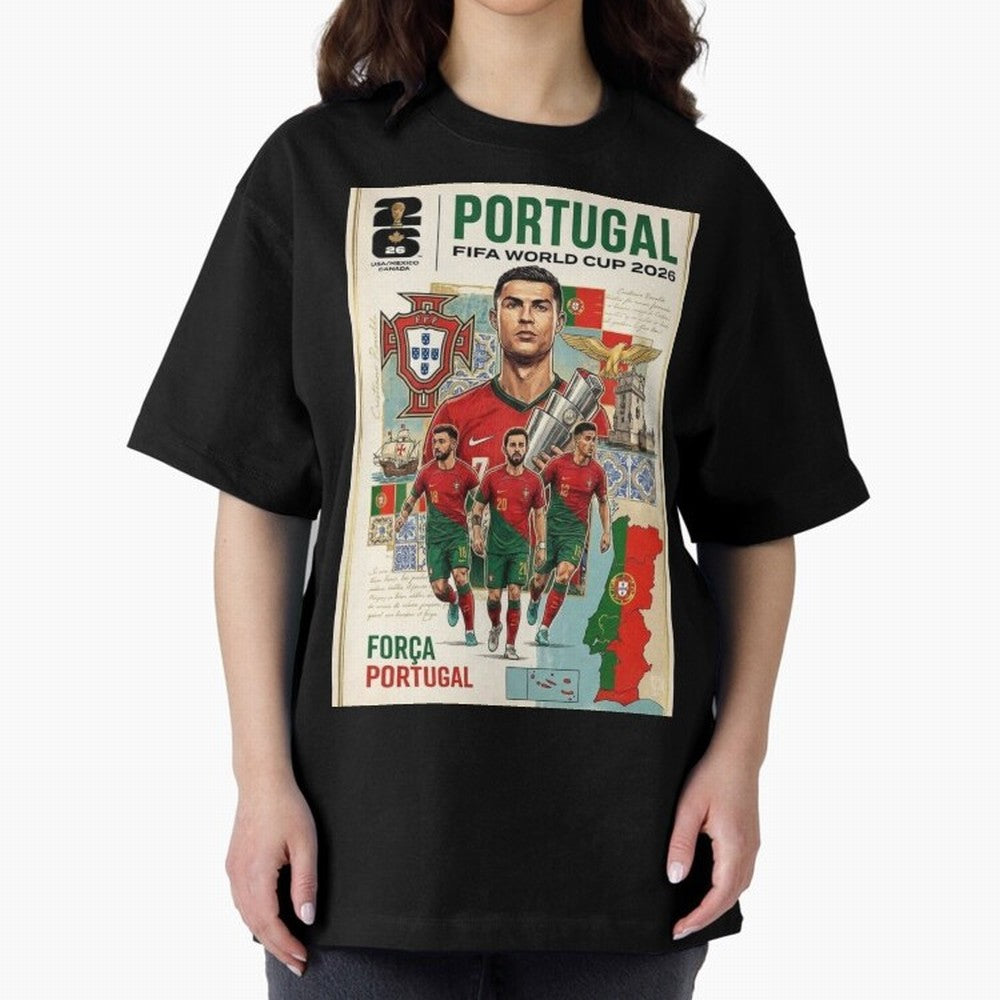 Portugal 2026 ¨C In Search of Glory Oversized T-Shirt Celebrate the Biggest Stage of FIFA World Cup 2026 Group Stage for Fans of Messi and England and Germany, Bringing Supporter Pride, Iconic Celebrations, Legendary Names and Global Match Day