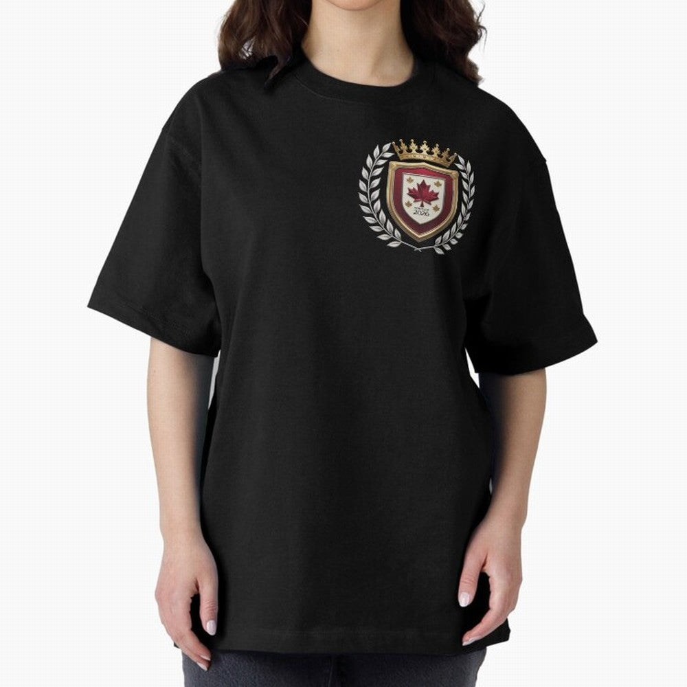 Canada World Cup 2026 Oversized T-Shirt Stand with Match Day Hype around FIFA World Cup 2026, Haaland and Mbappe, Brazil, Portugal and Argentina, Tournament Hype, Historic Matchups, Family Viewing Parties and Global Sports Pride; Ideal for Fans Who