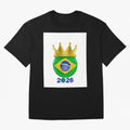 Brazil Football Champion Crown 2026 Oversized T-Shirt Get Ready for FIFA World Cup 2026 USA Canada Mexico Centered on Mbappe and Neymar, England Energy, Fan Favorite Moments, National Team Passion, Big Match Drama and Soccer History; Ideal for