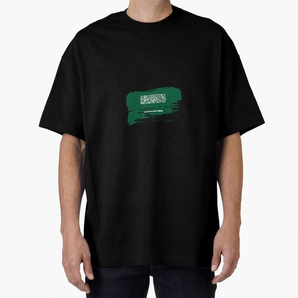 Saudi Arabia Oversized T-Shirt Show Fan Pride Across Match Day Hype around FIFA World Cup 2026 Group Stage, Messi and Cristiano Ronaldo, Spain and Netherlands, Sports Nostalgia, International Competition, Famous Players and Unforgettable Victories;