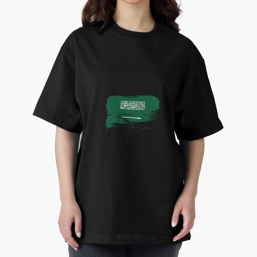 Saudi Arabia Oversized T-Shirt Show Fan Pride Across Match Day Hype around FIFA World Cup 2026 Group Stage, Messi and Cristiano Ronaldo, Spain and Netherlands, Sports Nostalgia, International Competition, Famous Players and Unforgettable Victories;