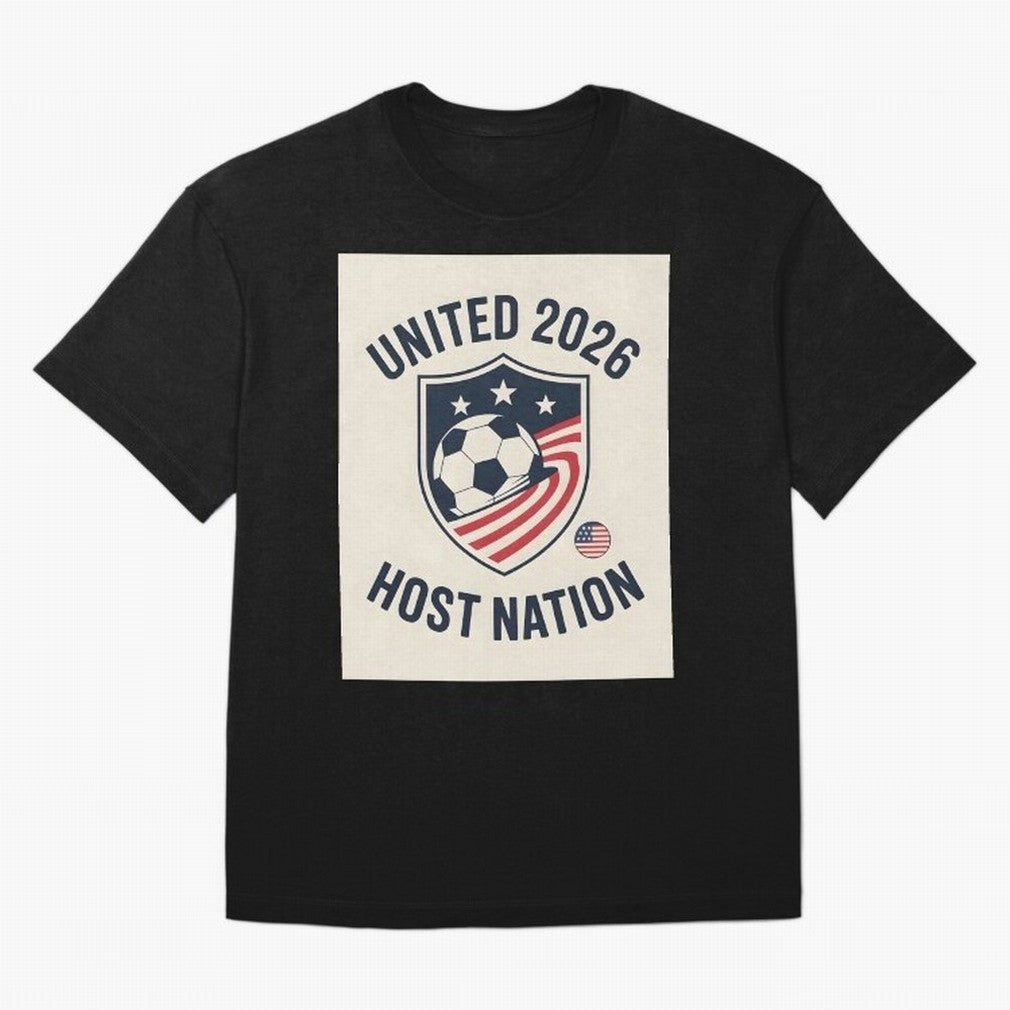 United 2026 USA World Cup Host Nation Soccer Crest T-Shirt Oversized T-Shirt Carry the Colors and Pride of FIFA World Cup 2026 Group Stage for Fans of CR7 and Messi and Germany, Bringing Worldwide Fan Energy, Dramatic Goals, Stadium Lights and