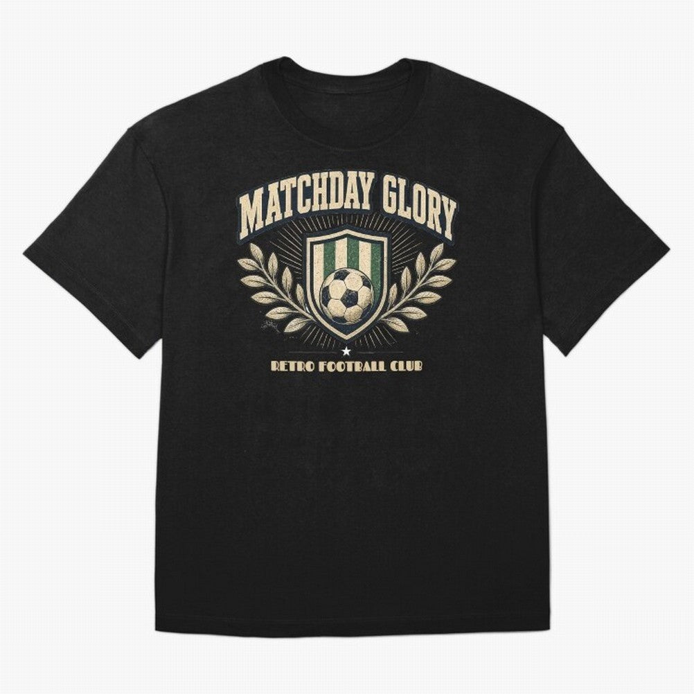 Matchday Glory Vintage Football Club Heritage Shield Emblem Oversized T-Shirt Back Your Heroes with FIFA World Cup 2026 USA Canada Mexico for Fans of Mbappe and Spain, Bringing Football Passion, Legendary Performances, Festival Vibes and Supporter