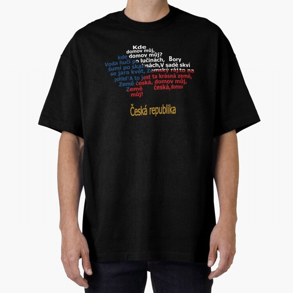 ?esk¨¢ republika (Anthem, map, and flag) Oversized T-Shirt Bring a Vintage Feel to FIFA World Cup 2026 for Fans of Neymar and Spain, Bringing Football Passion, Legendary Performances, Festival Vibes and Supporter Community; Perfect for Supporters