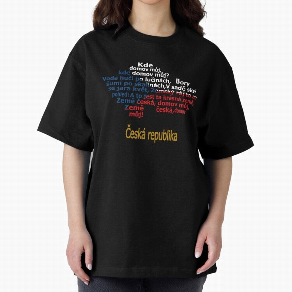 ?esk¨¢ republika (Anthem, map, and flag) Oversized T-Shirt Bring a Vintage Feel to FIFA World Cup 2026 for Fans of Neymar and Spain, Bringing Football Passion, Legendary Performances, Festival Vibes and Supporter Community; Perfect for Supporters