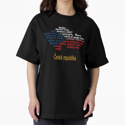 ?esk¨¢ republika (Anthem, map, and flag) Oversized T-Shirt Bring a Vintage Feel to FIFA World Cup 2026 for Fans of Neymar and Spain, Bringing Football Passion, Legendary Performances, Festival Vibes and Supporter Community; Perfect for Supporters