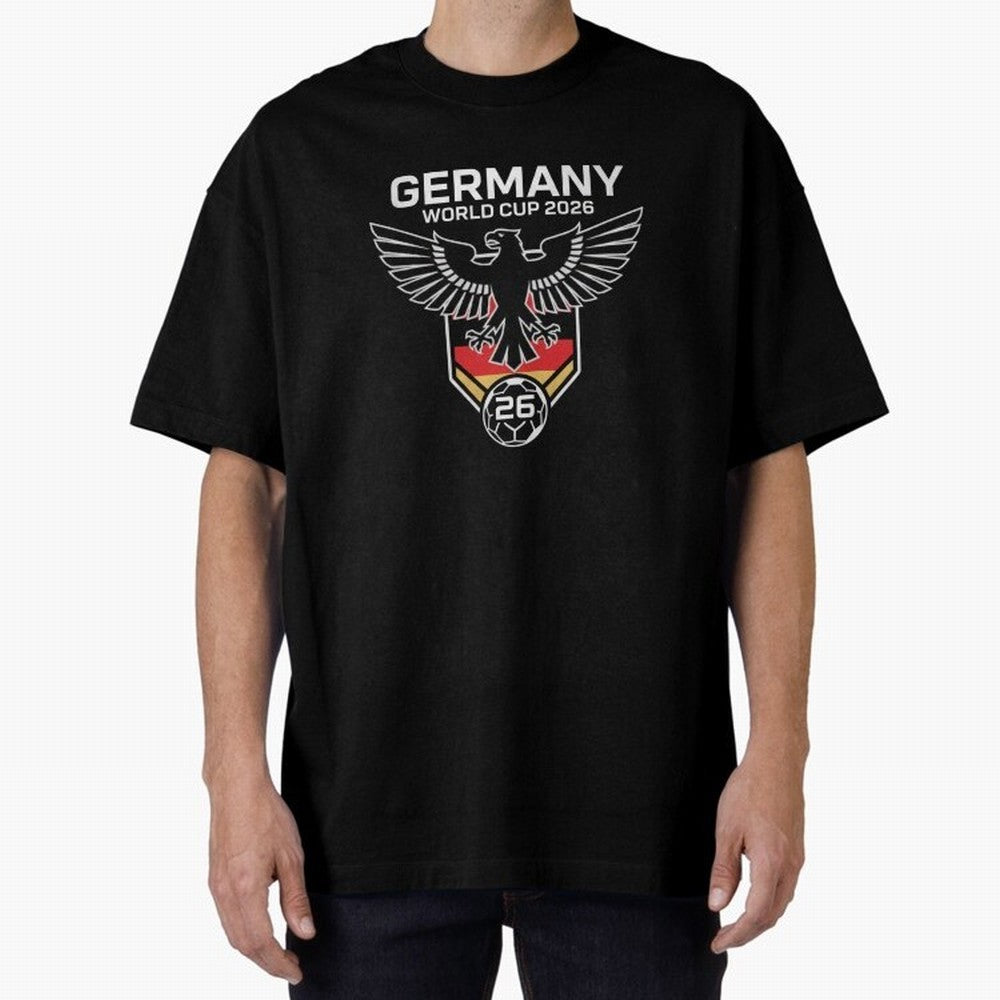 Germany National Football Team World Cup 2026 Eagle Logo Oversized T-Shirt Capture Stadium Memories from Match Day Hype around FIFA World Cup 2026 USA Canada Mexico, Neymar, Haaland and Cristiano Ronaldo, France and Portugal, Fan Favorite Moments,