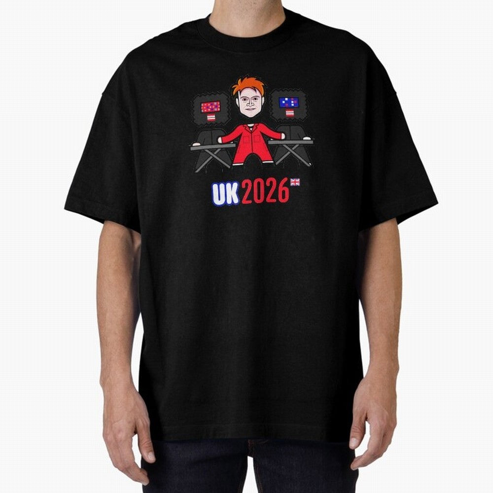 United Kingdom 2026 Oversized T-Shirt Cheer through Every Moment of Global Football Passion for FIFA World Cup 2026, Celebrating Neymar, Haaland and Cristiano Ronaldo, England and Germany, Global Supporter Spirit, Legendary Goals, National Colors