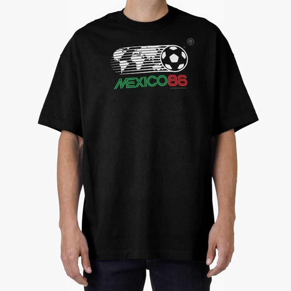 Mexico 86 Logo Tribute ¨C Retro Soccer World Cup Inspired Graphic | Vintage Mexican Football Art | Ruben Santiago Creative Oversized T-Shirt Bring a Champion Mindset to FIFA World Cup 2026 Spirit, Inspired by Brazil, Portugal and Argentina, Mbappe