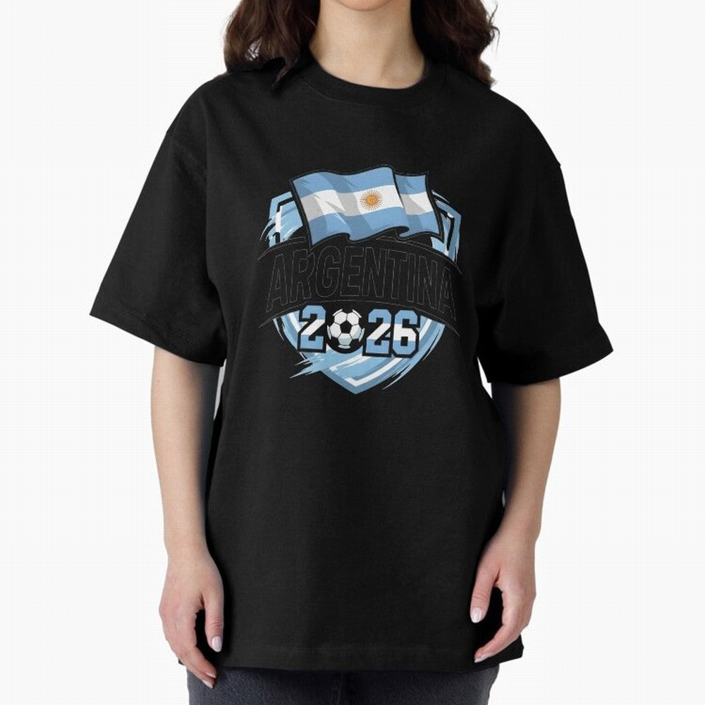 ARGENTINA World Cup 2026 Poster ¨C ARGENTINA Football Oversized T-Shirt Relive the Noise and Pride of FIFA World Cup 2026 Driven by Messi, CR7 and Mbappe, Germany Energy, Classic Soccer Heritage, Championship Pressure, Fan Loyalty and International