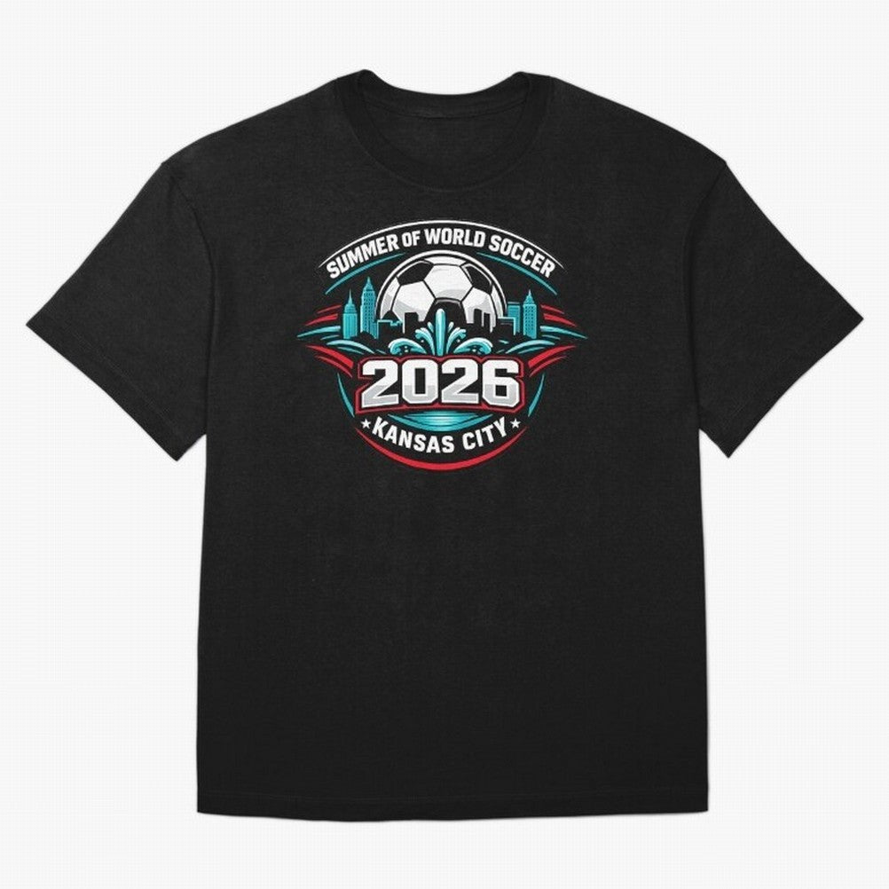 World Soccer Tournament Cup 2026 Kansas City Oversized T-Shirt Represent Football Lovers during FIFA World Cup 2026 USA Canada Mexico for Fans of Mbappe and Brazil, Bringing Supporter Pride, Iconic Celebrations, Legendary Names and Global Match Day