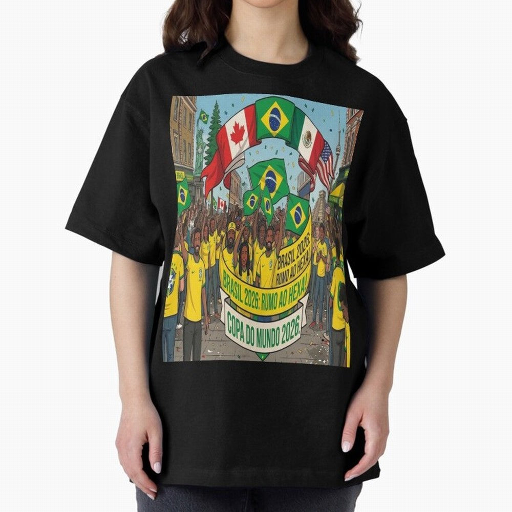 Brazil World Cup 2026 Oversized T-Shirt Fuel the Hype around FIFA World Cup 2026 for Fans of Messi and Cristiano Ronaldo and Argentina, Bringing Fan Favorite Moments, National Team Passion, Big Match Drama and Soccer History; Built for Supporters