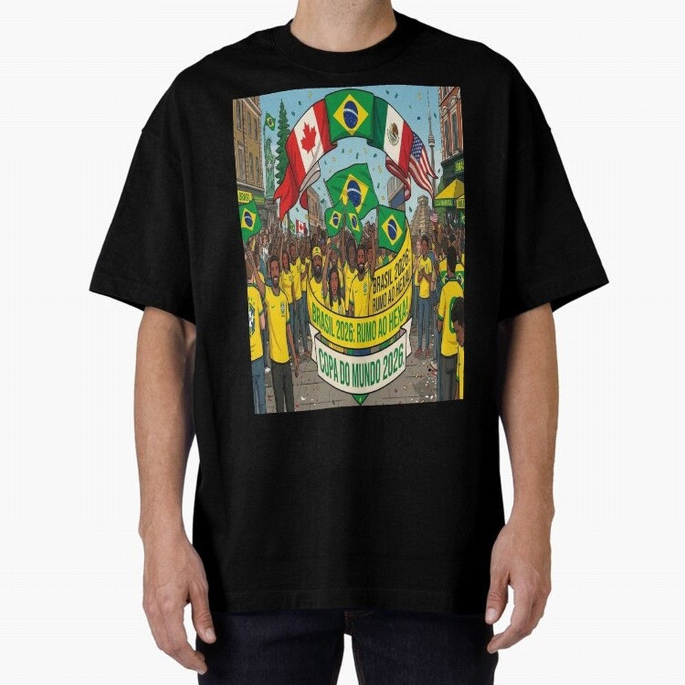 Brazil World Cup 2026 Oversized T-Shirt Fuel the Hype around FIFA World Cup 2026 for Fans of Messi and Cristiano Ronaldo and Argentina, Bringing Fan Favorite Moments, National Team Passion, Big Match Drama and Soccer History; Built for Supporters