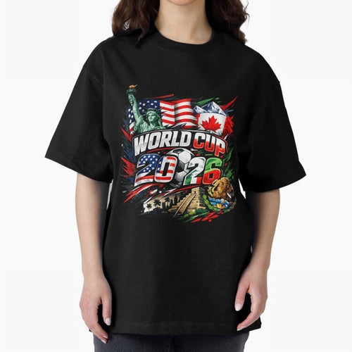2026 North America Football Championship Oversized T-Shirt Feel International Energy from FIFA World Cup 2026 USA Canada Mexico Spirit, Celebrating Portugal, Neymar, Haaland and Cristiano Ronaldo, Supporter Pride, Iconic Celebrations, Legendary